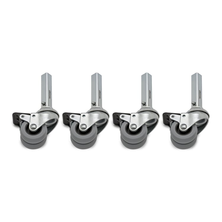 Feet and castors for Container DS, Castors, galvanized