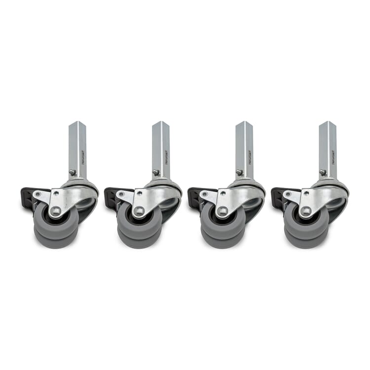 Feet and castors for Container DS, Castors, galvanized