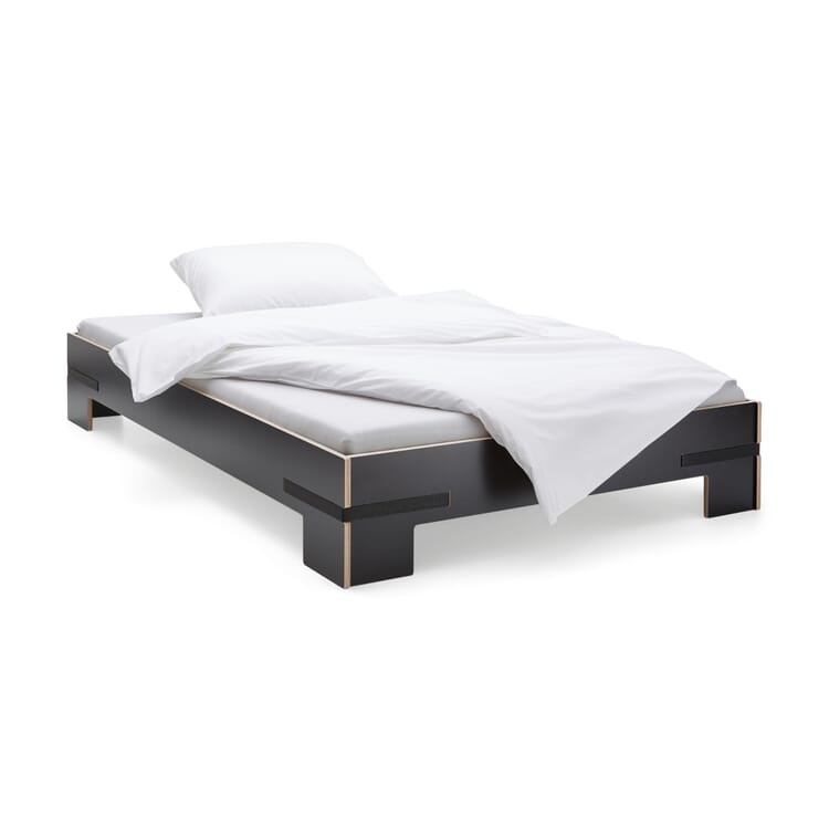 Gurtbett Bed, 160x200 cm straps, black