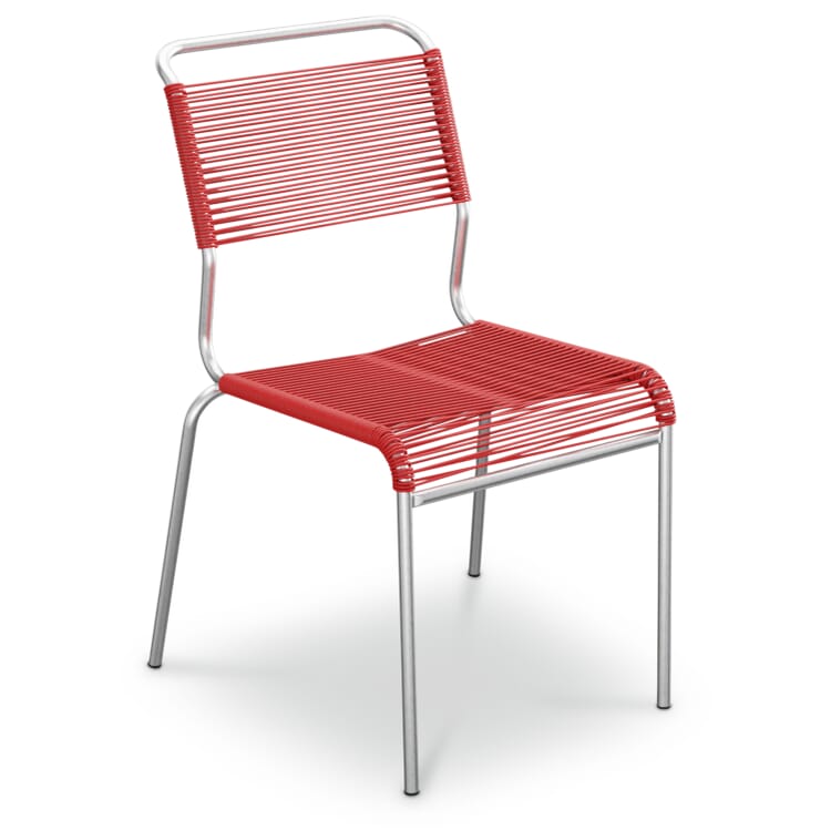 Säntis Chair, Hot-Dip Galvanized, Signal Red RAL 3001