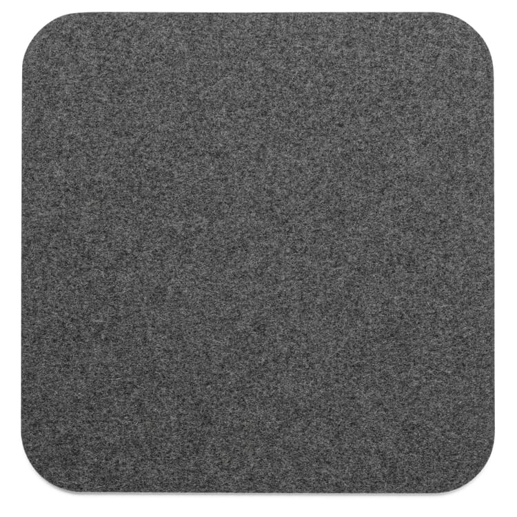 Square Felt Seat Cushion, Dark gray, mottled