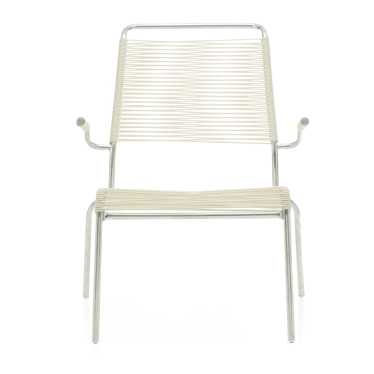 High-back chair Säntis, hot-dip galvanized, White