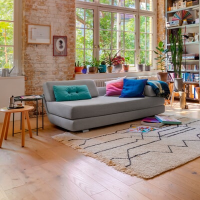 Bettsofa Lounge Plus, Hellgrau