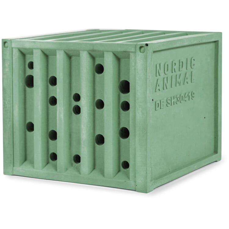 Wild bee hotel nesting aid, container