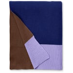 Knit blanket Blue-brown-purple