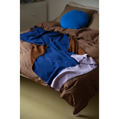 Decke Knit, Blau-Braun-Lila