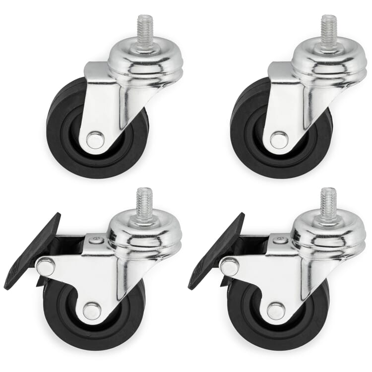 Set of Casters for Swivel-Drawer Containers