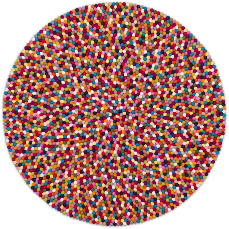 Felt ball rug, Colorful