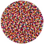 Felt ball rug Colorful Ø 90 cm