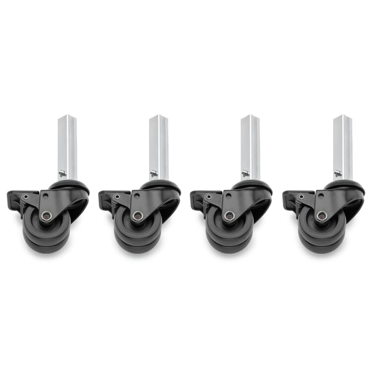 Feet and castors for Container DS, Castors, black