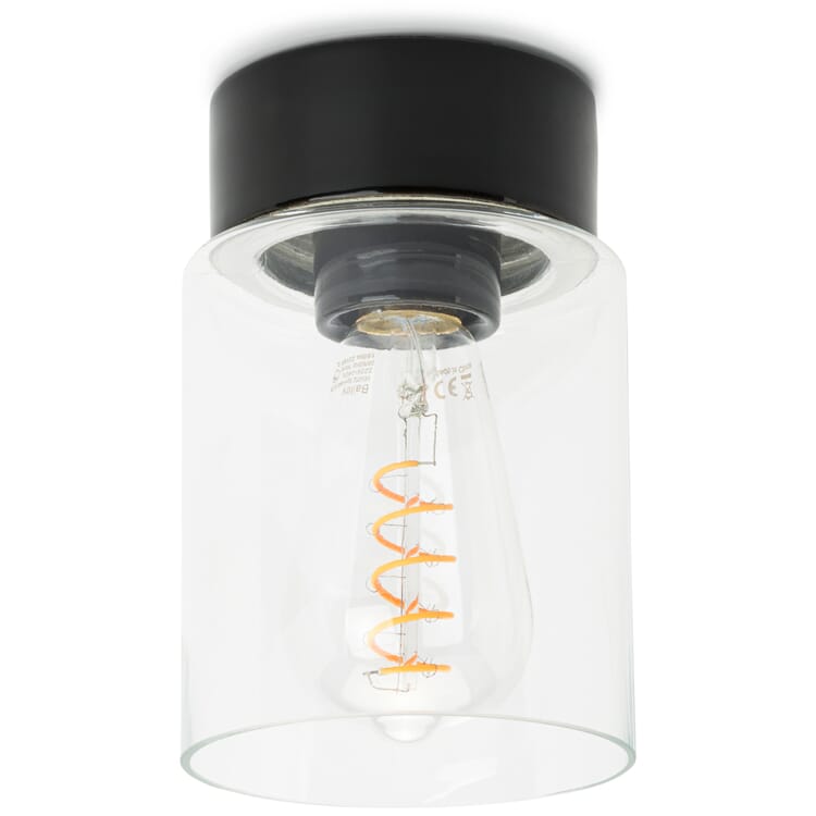 Ceiling light porcelain cylinder, Black