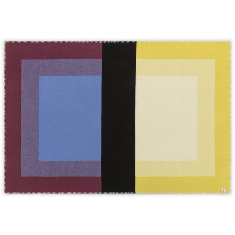 Bento lambswool blanket, Blue-yellow