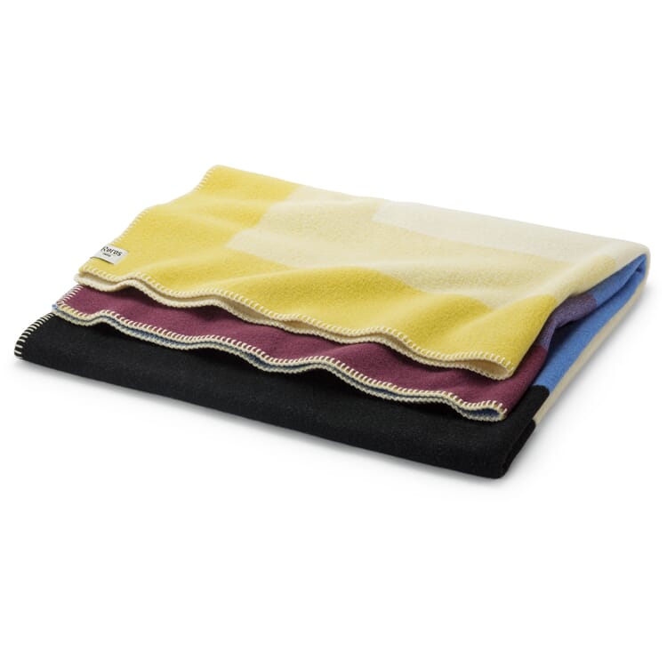 Bento lambswool blanket, Blue-yellow