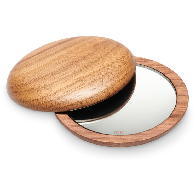 Laura pocket mirror, Walnut