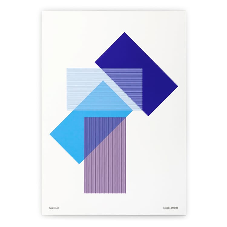 Print: Solids and Strokes, Blue