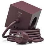 Square 1 socket Dark red-dark red