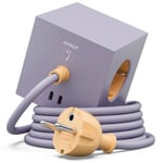 Square 1 socket Purple-yellow
