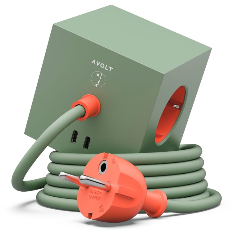 Square 1 socket, Green-Red
