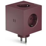 Square 2 socket Dark red-dark red