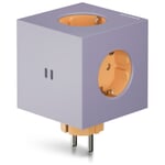 Steckdose Square 2 Lila-Gelb