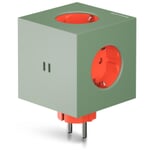 Square 2 socket Green-Red