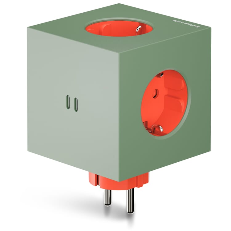 Square 2 socket, Green-Red