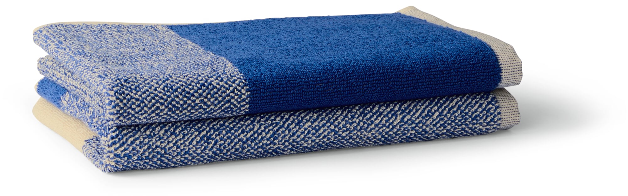 Handtuch-Serie Blend, Blau-Ecru, Gästetuch, (2er-Set)