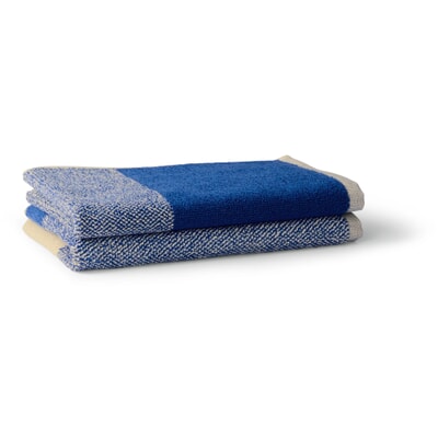Handtuch-Serie Blend, Blau-Ecru, Gästetuch, (2er-Set)