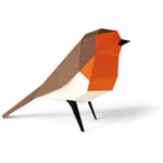 3D paper model birds Erithacus Rubecula