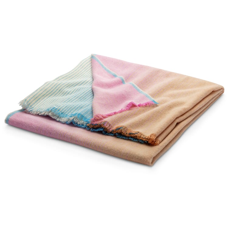 Alpakadecke Inga Sempé, Blau-Pink