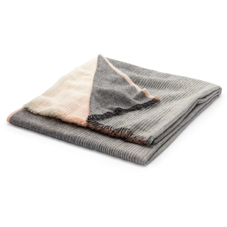 Alpaca blanket Inga Sempé, Black-orange