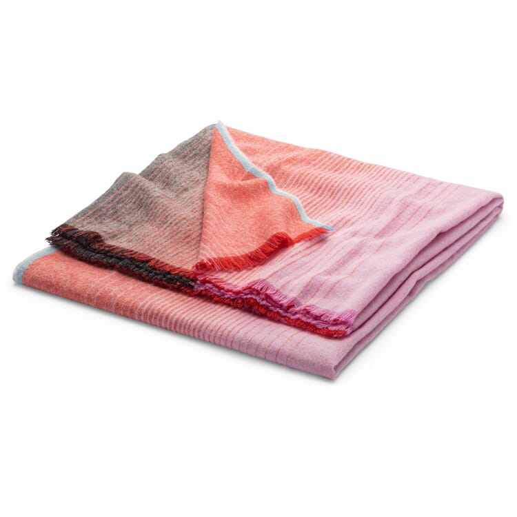 Wool blanket Inga Sempé, Red-Pink