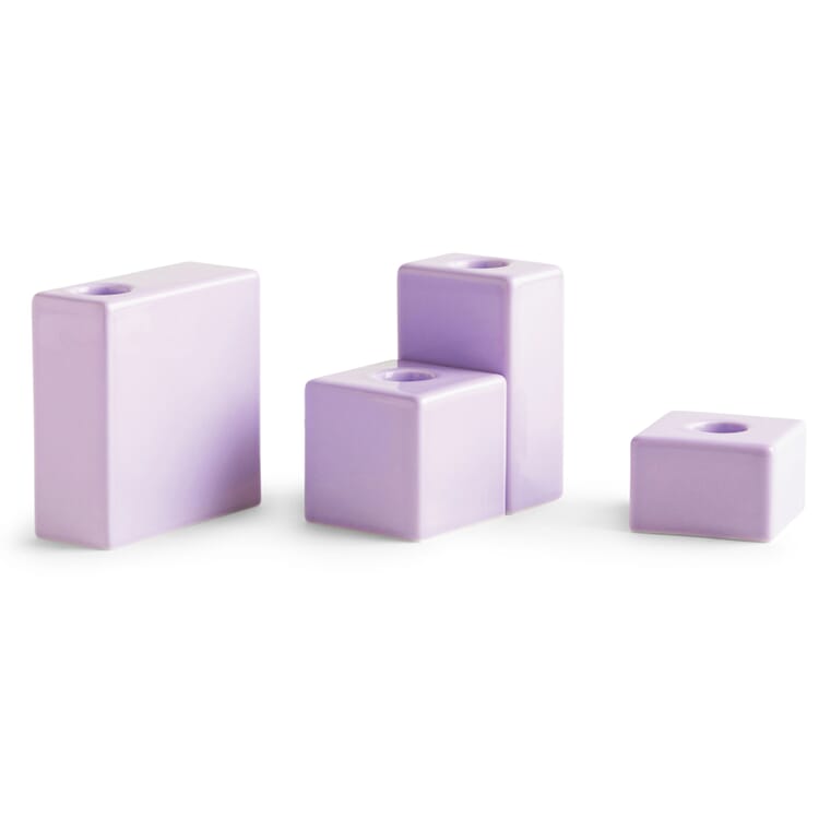 Candle Holder 4 Blocks, Purple