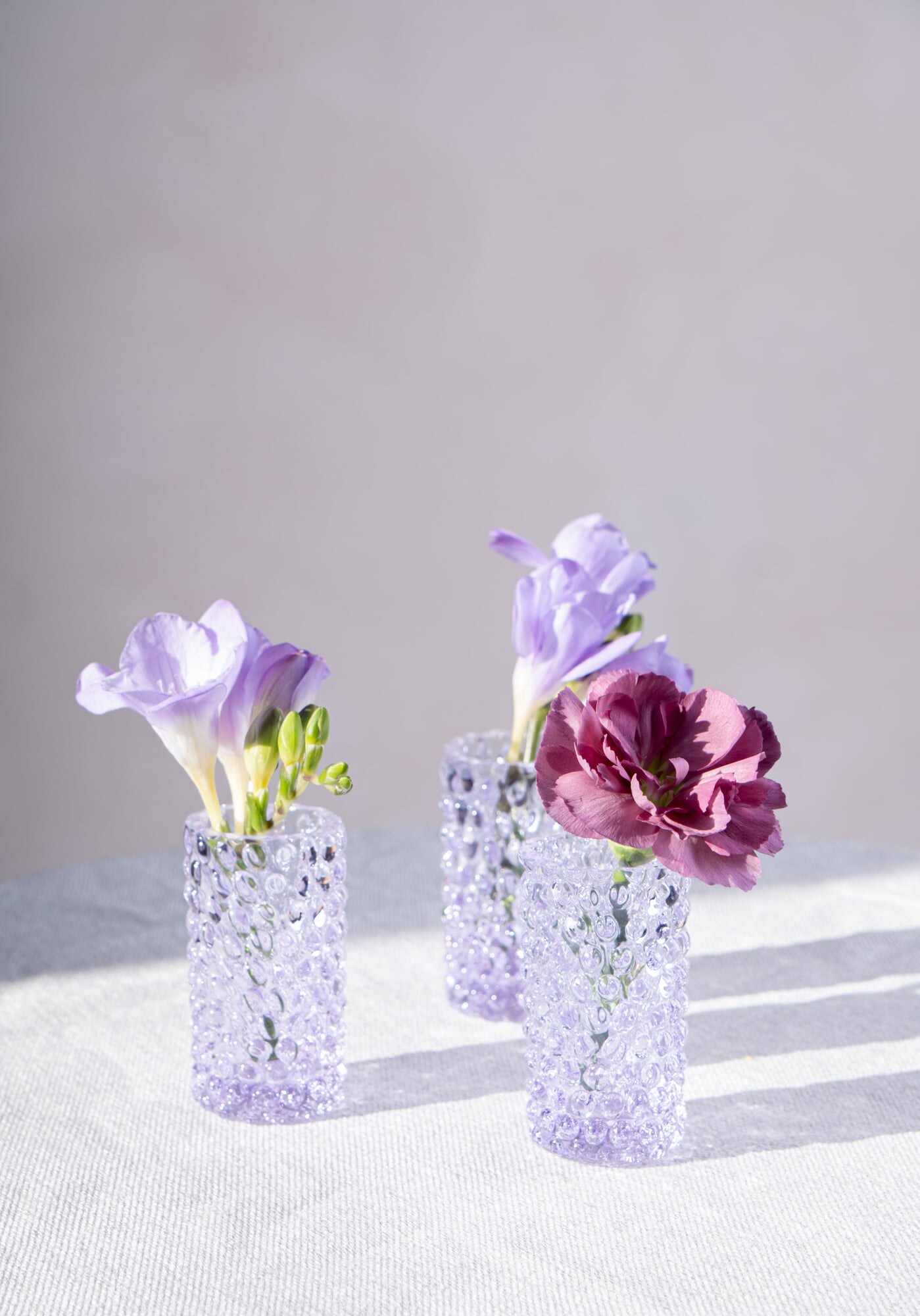 Vase Hobnail, Lila