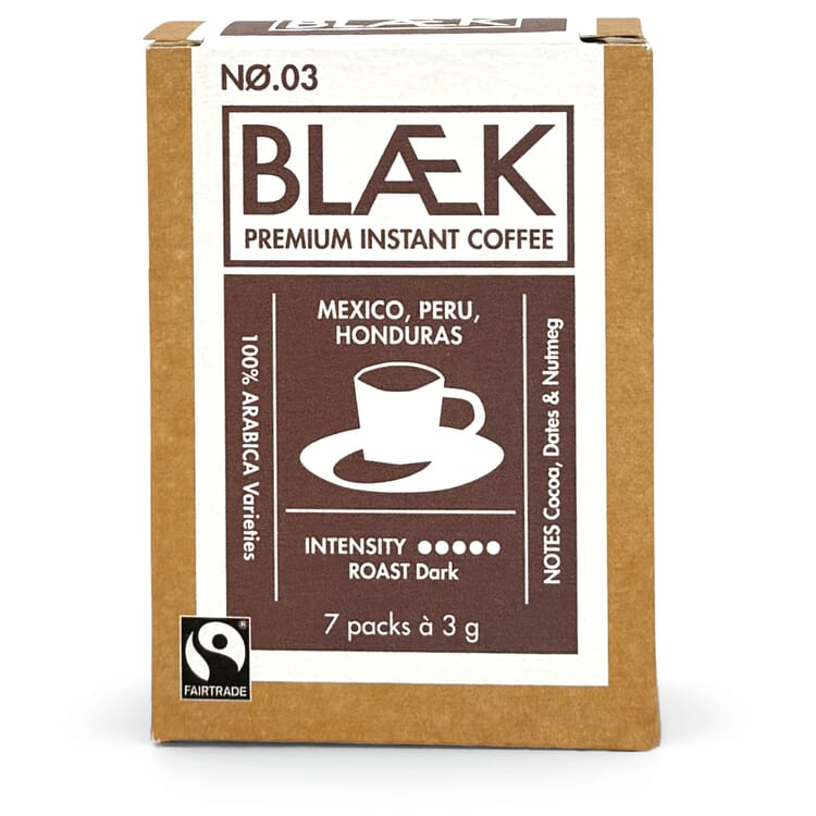Blæk Organic Instant Coffee, Dark Roast, Box