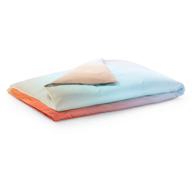 Gradient comforter cover, Coral-turquoise-apricot