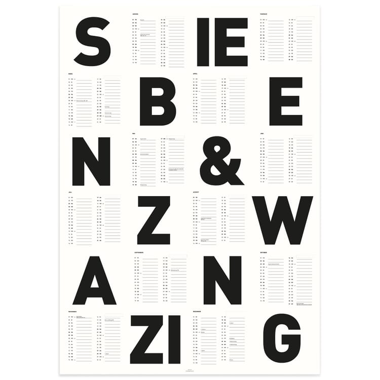 Mono Wall Calendar