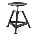Chemnitz stool, height adjustable, monochrome Black matt / black RAL 9005