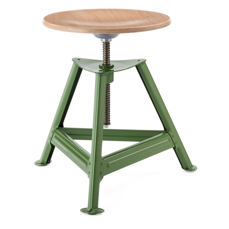 Hocker Chemnitz, höhenverstellbar, RAL 6011 Resedagrün