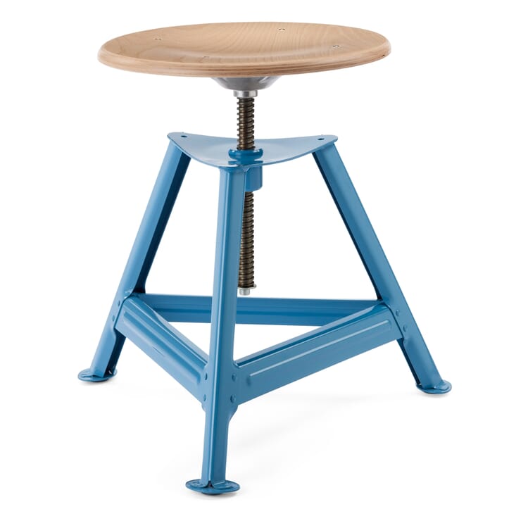 Chemnitz Stool, Height-Adjustable, RAL 5024 Pastel blue