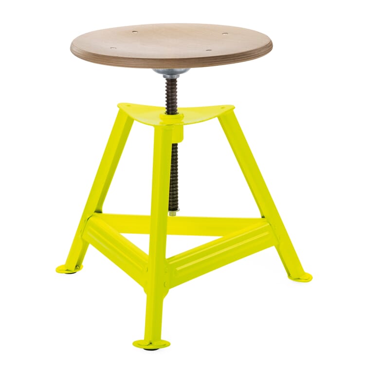 Chemnitz Stool, Height-Adjustable, RAL 1026 Luminous yellow
