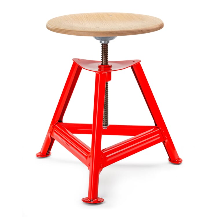 Chemnitz Stool, Height-Adjustable, RAL 3026 Luminous bright red