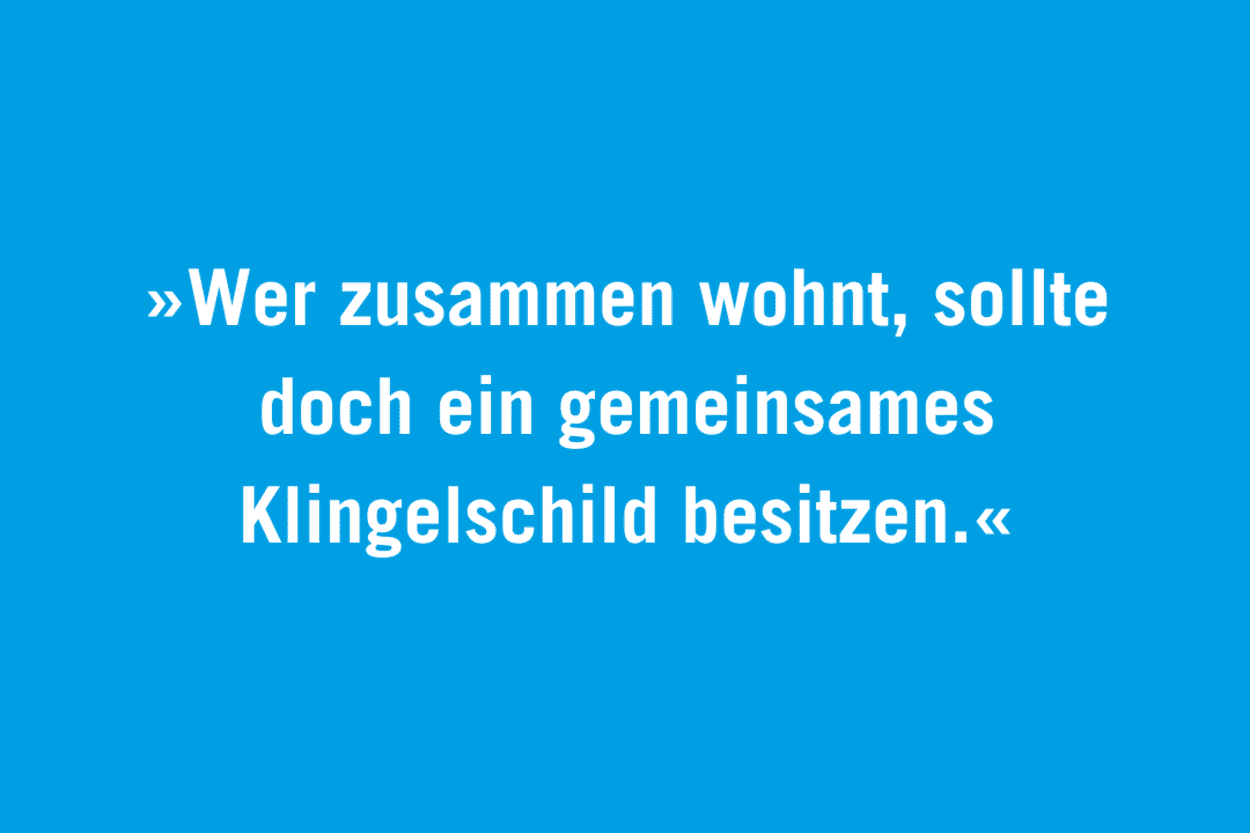 gemeinsames klingelschild zitat