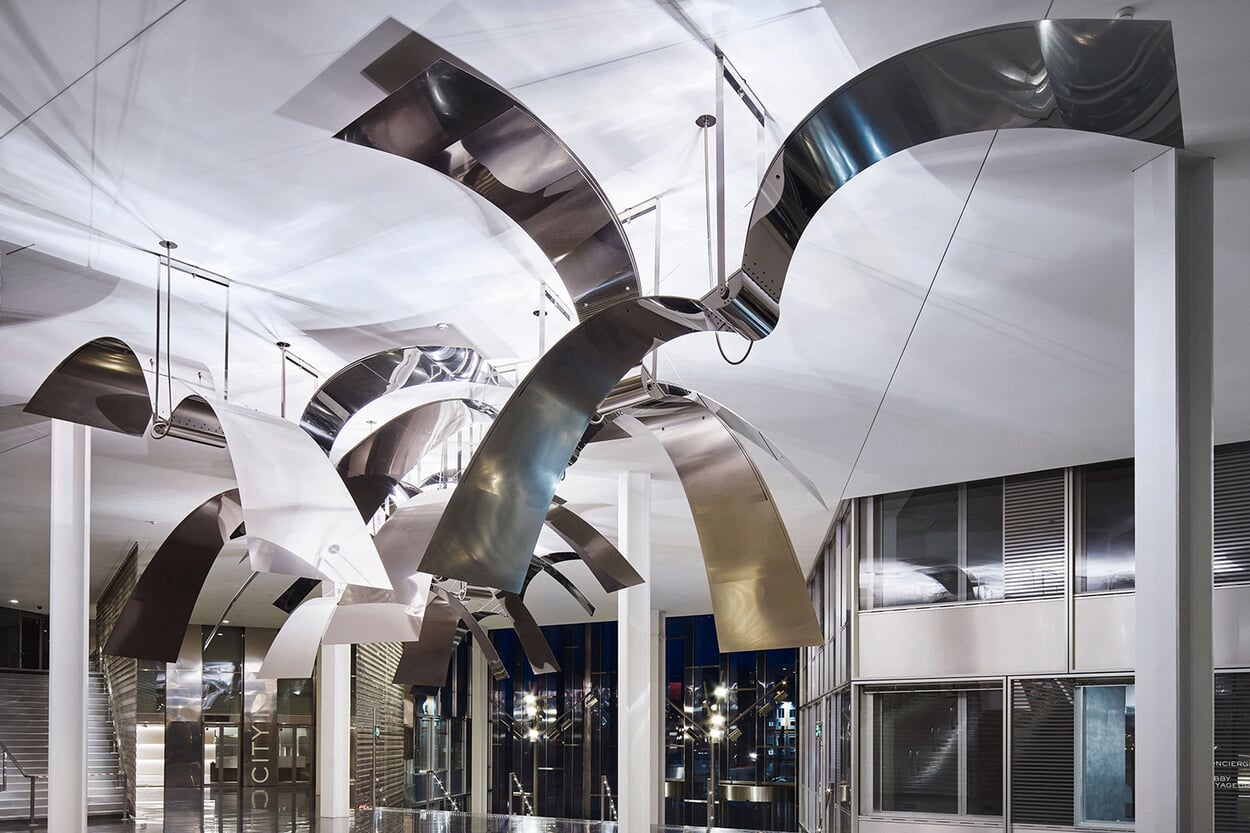 Chandelier structure by French manufacturer Sammode in the Pont de Sèvres metro station in Paris