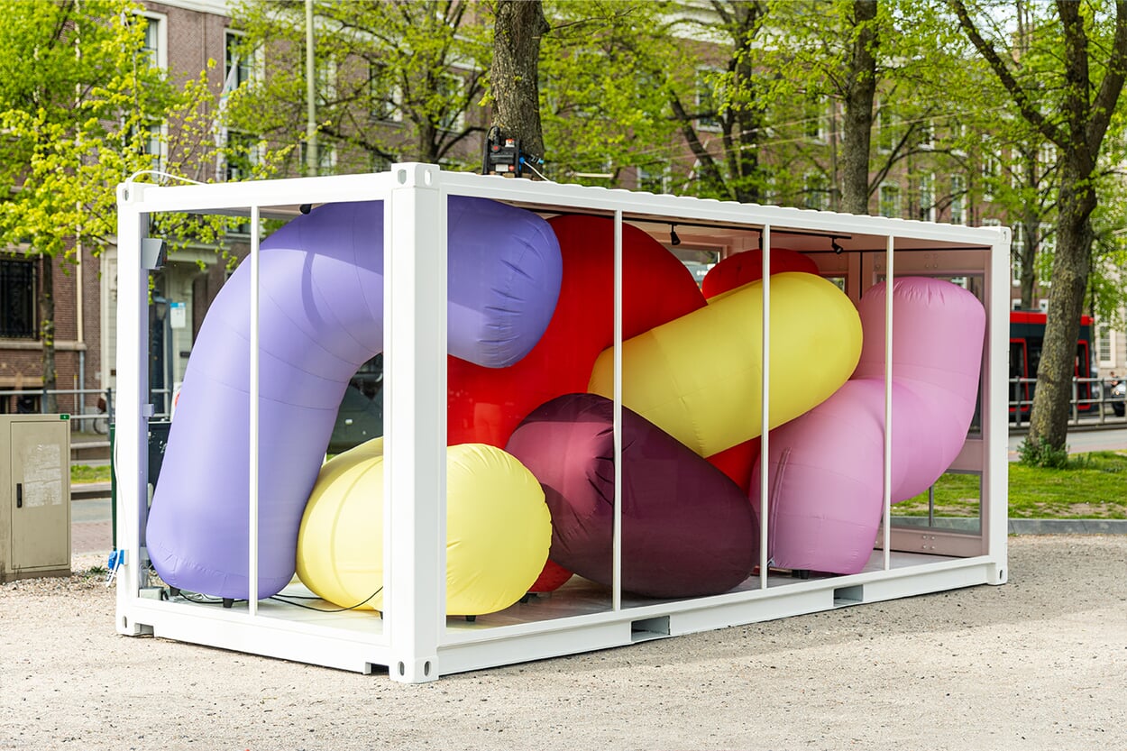 Installation "Compressed Cylinders" by Raw Color, The Hague 2023