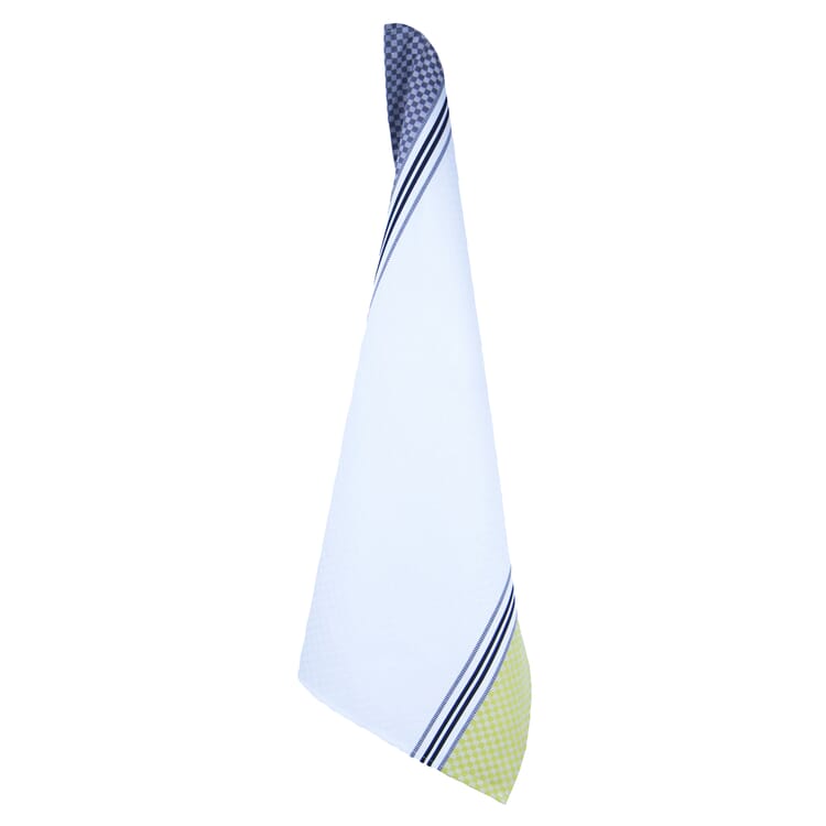 Tea towel check, White / Yellow