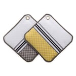 Potholder check White / Yellow