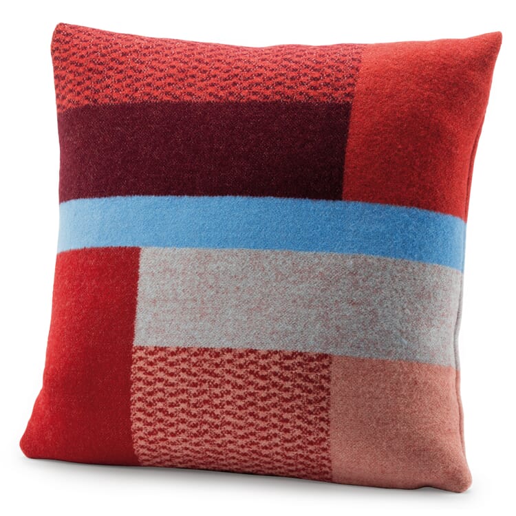 Lambswool pillowcase Bauhaus style, Red