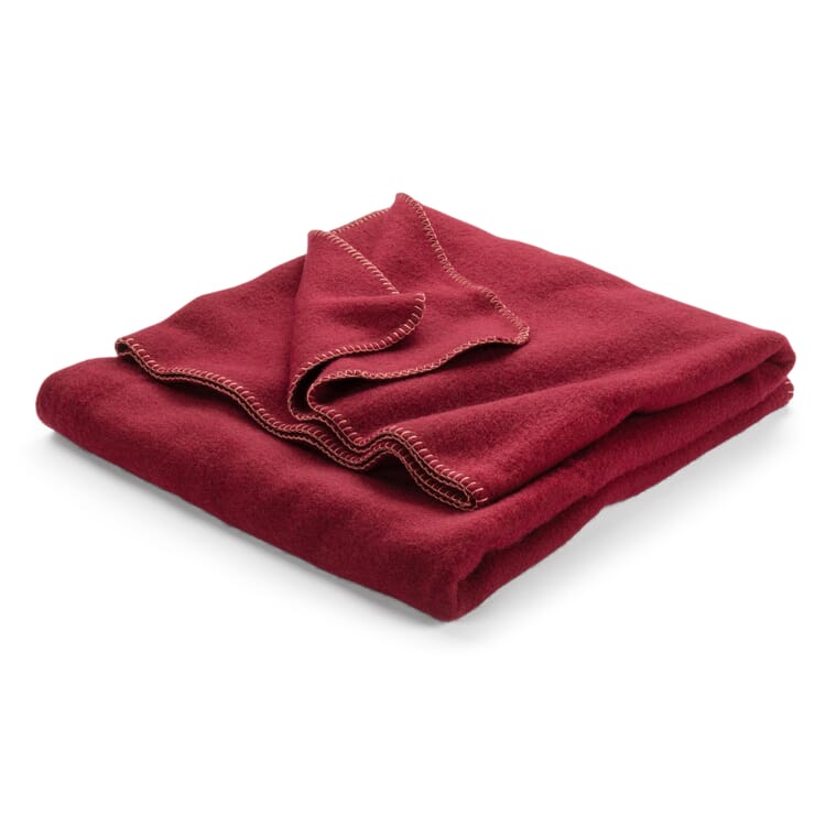 Virgin wool blanket, Dark red