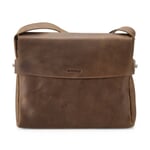 Leather bag messenger Landscape Natural brown